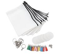 Haofy Kit de Trousses de Maquillage par Transfert Thermique par Sublimation avec Outils Complets pour Les Amateurs de Bricolage, Coffret Cadeau pour Amis, Porte-clés et Pompons pour Processus de