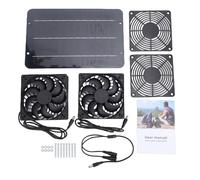 Haofy Kit de Ventilateur à énergie Solaire Panneau Monocristallin 7 W avec 2 Ventilateurs D'extraction étanches IPX7 pour Poulailler, Chenil pour Chien, Serre, Hangar, Système de