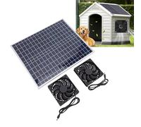 Haofy Kit de Ventilateur D'extraction Serre Solaire, Panneau 22 W avec Deux Ventilateurs D'aération pour Poulailler, Refroidissement Niche Chien, Abri Fenêtre Camping-Car