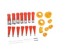 Haofy Kit d'outils de Buse de Calfeutrage 14 Tailles avec 8 Bases Applicateur en Acier Inoxydable pour Carrelage, Fenêtre, Verre, Scellement de Murs Extérieurs pour la Rénovation de la Maison, la