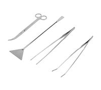 Haofy Kit D'outils Multifonctions pour Aquarium en Acier Inoxydable avec Design épuré pour L'entretien et la Plantation des Aquariums, Ensemble 4 en 1 pour Aquariophiles