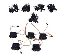 Haofy Kits de Servomoteurs à Engrenages en Plastique à 180 Degrés pour Robot Bipède RC Voiture Bateau, Ensemble de Servomoteurs Analogiques Stables et Fiables pour la Fabrication de Modèles, 5 Bras