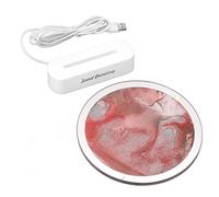 Haofy Lampe de Peinture à Sable Mouvant 30,5 X 20,3 Cm avec Couvercle en Verre sans Scintillement pour Chambre à Coucher, Bureau, Salon - Motifs de Sable Fluides, Veilleuse Alimentée par USB (rouge)