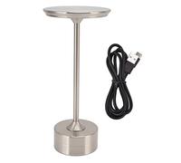 Haofy Lampe de Table sans Fil Rechargeable 2000mAh 3 Niveaux de luminosité Portable USB C LED Métal Chevet pour Salon Bureau Chambre Dortoir Restaurant Camping (Argent)