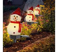 Haofy Lampe LED Solaire Imperméable en Forme de Bonhomme de Neige, Luminaire Décoratif D'intérieur, Idéal pour Un Jardin, Un Noël, Une Cour ou Un Chemin, économie D'énergie