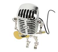 Haofy Lampe Robotique en Aluminium Vintage avec Microphone, Guitare, Lampe de Bureau en Métal Rouge 232 G pour Lire, Travailler, Chambre à Coucher, Amateurs de Musique avec Design Robot Rétro (YELLOW)