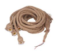 Haofy Lampe suspendue Vintage en corde de chanvre à 6 têtes, câble de 6.5 pieds, prise E26 E27, corde de plafonnier pour maison, ferme, Restaurant, Bar