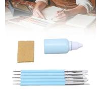 Haofy Liquide de Masquage Aquarelle Bleu 30 Ml, Séchage Rapide, Ruban de Masquage Liquide Facile à Décoller avec 5 Pinceaux et Gomme pour Illustration de Gouache à L'encre