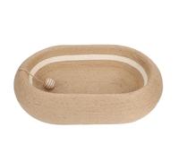 Haofy Lit à Chat en Sisal 58 X 38 X 12 Cm, Griffoir Ovale Rond avec Balle Interactive pour Chats D'intérieur, Grand Salon Peu Encombrant pour la Protection des Meubles, Bol Anti-Stress