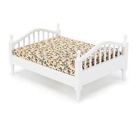 Haofy Lit Miniature en Bois pour Maison de Poupée, Style Classique Moderne, échelle 1:12 pour Une Décoration de Chambre passionnée. Ce Meuble élégant s'adapte Parfaitement aux Intérieurs de Maisons