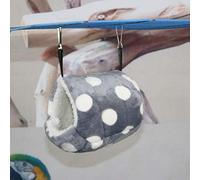 Haofy Lit Suspendu pour Hamster en Flanelle à Gros Points Gris Doux, Hamac Chaud en Velours pour Petits Animaux, Facile à Installer et à Nettoyer, pour Un Gain de Place dans la Cage (S)