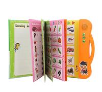 Haofy Livre éducatif pour Enfants, Livre d'apprentissage Multifonctionnel avec Son électronique, Matériau étanche pour Enfants de Plus de 3 Ans (Orange)
