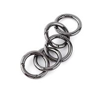 Haofy Locking Carabiner Clip, 5Pcs Zinc Alloy Round Carabiner Spring Snap Clips Hook Keychain Keyring Buckle