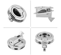 Haofy Loquet Marin de 1,5 Pouces en Alliage de Zinc avec Finition Polie Miroir pour Résistance à la Corrosion, Traction Affleurante pour Trappes de Bateau, Armoires de Camping-Car, Portes de