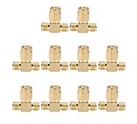 Haofy Lot de 10 Adaptateurs en T SMA pour Système GPS, Connecteur RF Haute Performance pour Câbles Radiofréquence, Large Application dans Les Systèmes de Communication Numérique