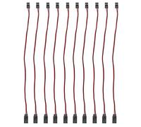 Haofy Lot de 10 Câbles D'extension de Servo, Ligne de Connexion à Noyau en Laiton Durable pour Servomoteur de Voiture Modèle, Compatible pour Connexion Servo Futaba et JR (300mm mâle à Femelle)