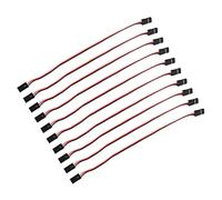 Haofy Lot de 10 Câbles D'extension de Servo, Ligne de Connexion à Noyau en Laiton Durable pour Servomoteur de Voiture Modèle, Compatible pour Connexion Servo Futaba et JR (200mm Femelle à Femelle)