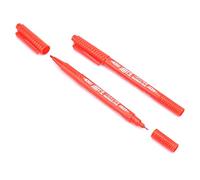 Haofy Lot de 10 Petits Marqueurs de Peinture à L'huile à Double Tête avec évent de sécurité, Marqueur Artistique à Pointe Fine pour Enfants et Artistes, Noir et Rouge, 14 Cm (rouge)