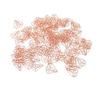 Haofy Lot de 100 Trombones en or Rose en Forme de Diamant pour Documents, Planificateur, Bureau, école, Maison, Travaux Manuels, Marque-pages, Organisateur de Papeterie