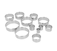 Haofy Lot de 12 Anneaux à Mousse en Acier Inoxydable, Moule à Gâteau Rond de 1,1 à 4,5 Pouces, Tailles Graduées pour Mousse, Dessert, Pâtisserie, Cuisson, Antiadhésif, Démoulage