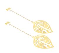 Haofy Lot de 2 Marque-pages en Forme de Veine de Feuille, Design Creux en Métal Fin et Léger avec Pendentif Papillon pour Lecteurs, écrivains, étudiants, Enseignants, Amateurs de Livres, Cadeaux