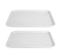 Haofy Lot de 2 Plateaux Alimentaires épais Antidérapants en PP de qualité Alimentaire Résistant à la Chaleur pour Salle à Manger et Restaurant - Plateau de Service Empilable avec à Motifs, Prise