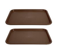 Haofy Lot de 2 Plateaux Alimentaires épais Antidérapants en PP de qualité Alimentaire Résistant à la Chaleur pour Salle à Manger et Restaurant - Plateau de Service Empilable avec à Motifs, Prise