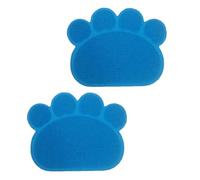 Haofy Lot de 2 Tapis de Litière pour Chat Anti-trace avec Grattoir de Surface en PVC à Boucle Creuse pour Sols en Bois Dur et Carrelage 30,5 X 40,6 Cm, Antidérapant, Lavable, Protecteur de Sol, (BLUE)