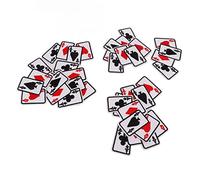 Haofy Lot de 20 Patchs Brodés Thermocollants de Cartes à Jouer Noirs pour Réparation de Vêtements - Piques, Cœurs, Autocollants en Tissu pour Veste en Jean, Sac à Dos