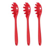 Haofy Lot de 3 Cuillères à Spaghetti en Silicone Résistantes à la Chaleur jusqu'à 450 °F avec Dents Larges pour un Service Facile, Ustensiles de Cuisine Antiadhésifs, Passent au Lave-vaisselle pour