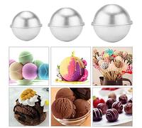 Haofy Lot de 6 Moules de Cuisson Demi-ronds en Métal Multifonctionnels pour Bombes de Bain, Cake Pops, Chocolats, Démoulage Facile avec Deux Tailles, Paquets de 5,1 Cm et 7,6 Cm pour les Amateurs de
