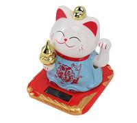 Haofy Lucky Waving Cat Light Induction 7,87 Pouces en Plastique avec Fonction Automatique de Vague de Main pour Bureau, Tableau de Bord de Voiture, Décoration Intérieure (Blue)