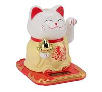 Haofy Lucky Waving Cat Light Induction 7,87 Pouces en Plastique avec Fonction Automatique de Vague de Main pour Bureau, Tableau de Bord de Voiture, Décoration Intérieure (Yellow)