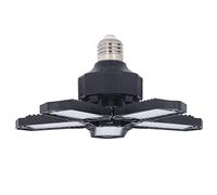 Haofy Lumière de Garage LED 1500LM 6500K avec 5 Panneaux Pliants, Base E27 pour Entrepôt, Atelier, Grenier, Garage de Camping-car, Utilisation Agricole