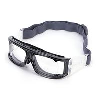 Haofy Lunettes de Basket-ball, Sangle Détachable Confortable, Coupe-vent, Résistantes aux UV, Lunettes de Sport pour Volley-ball, Cyclisme, PC + Plastique (BLACK)