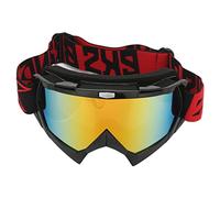 Haofy Lunettes de Vélo Tout-terrain, Conception Flexible, Protection Antidérapante pour le Ski, le Saut à L'élastique, Adolescents et Adultes, 1 unité (Monture noire, lentille rouge)