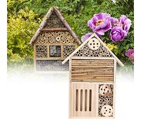 Haofy Maison de Pollinisateurs pour Jardin, Hôtels à Insectes, Maison en Bois pour Attirer Les Pollinisateurs, Décoration de Cour Extérieure, Abeilles en Bois pour Abeilles, Hôtel de d'oiseaux (A)