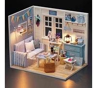 Haofy Maison de Poupée Faite à la Main Maison de Poupée Miniature Délicate avec des Instructions Détaillées pour Les Amateurs de Bricolage de Miniature 3D pour Cadeau émotionnel de Couple de Campus