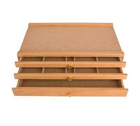 Haofy Mallette à Outils de Dessin à 3 Tiroirs avec Plusieurs Espaces de Rangement, Design Rétro et Beau, pour Artistes et Amateurs de Peinture, Burlywood, 40 X 24,4 X 10,5 Cm