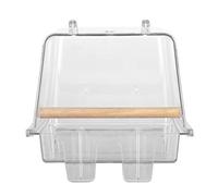 Haofy Mangeoire à Oiseaux en Acrylique sans Gâchis, Station de Bol de Nourriture Intégrée pour Baignoire, pour Perruche Calopsitte, Pinson, Installation Facile en Cage, Accès Rafraîchissant à la