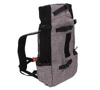 Haofy Matière de Nylon de Sacs à Dos pour Animaux de Compagnie, Bande de Réflexion, Conception de Sifflet, Cyclisme Extérieur, Sac à Dos pour Animaux de Compagnie Portable avec Filet de Colle, (Grey)