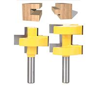 Haofy Mèche de Toupie en Carbure cémenté, Artisanat Exquis, Outil de Travail du Bois à Tige de 8 Mm pour la Coupe de Lame sans Copeaux, Kit de 2 Mèches de Toupie (Grand couteau à mortaise et tenon à