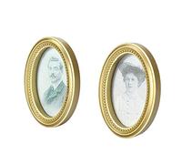Haofy Médievale European Style Doll House Miniature Oval Frame Picture Photo Dollhouse House DIY Accessoires, 2PCSET