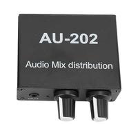 Haofy Mélangeur Stéréo Durable avec Interface de 3,5 Mm, Gain D'amplification 6DB et Construction en Métal Robuste, Mélangeur de Distributeur Stéréo pour Amplificateur de Poteau de Récepteur AV,