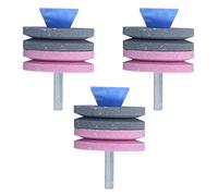 Haofy Meule à Disque Abrasif pour Tondeuse à Gazon, Matériau Corindon de qualité Supérieure, Affûteurs de Lame 3 Pièces pour Augmenter la productivité (4 couches)