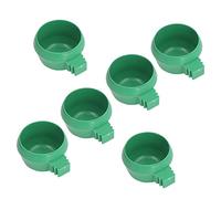 Haofy Mini Bol de Nourriture et d'eau pour Oiseaux, Ensemble Rond en Plastique de 25 Pièces avec Installation à Clipser pour Petits Perroquets, Utilisation à la Ferme, Logement pour Volailles (S)