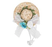 Haofy Mini Chapeau de Paille pour Animaux de Compagnie Sombrero avec Fleurs, Protection Solaire Réglable pour Petits et Moyens Chiens, Chats, Costume de Fête, Aventures en Plein Air, Séances Photo à