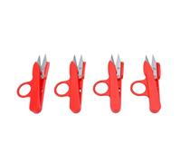 Haofy Mini Ciseaux à Coudre 4 Pièces Cisailles à Fil à Ressort en Acier Inoxydable avec Housses de Protection pour Tissu Quilting Ligne de Pêche Rouge