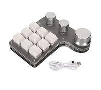 Haofy Mini Clavier Numérique, 3 Boutons Commutables par clé, Mini Clavier Spécial Largement utilisé pour Le Montage Vidéo (Blanc)