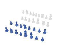 Haofy Mini Jeu d'échecs, 32 Pièces en Plastique PS, Format de Voyage Portable, Roi 49 Mm, Pion 25 Mm (Blue)
